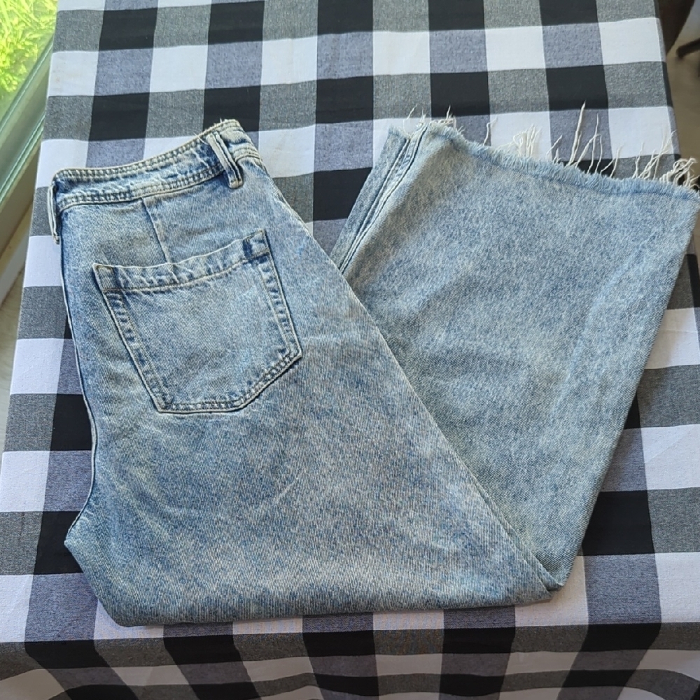 TNS High Rise Wide Leg Cropped Jeans